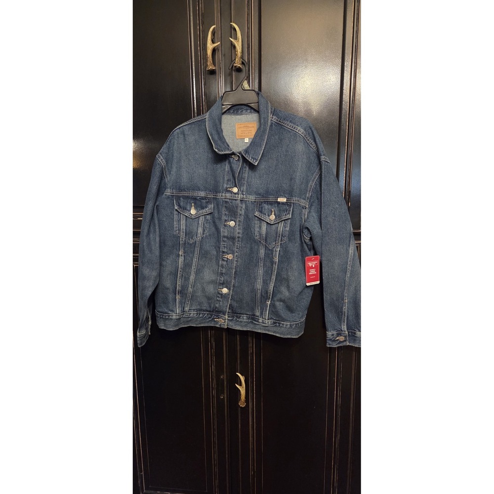 Levis Strauss Signature Blue Jean Trucker Jacket, Wm XL, Casual, Concert
